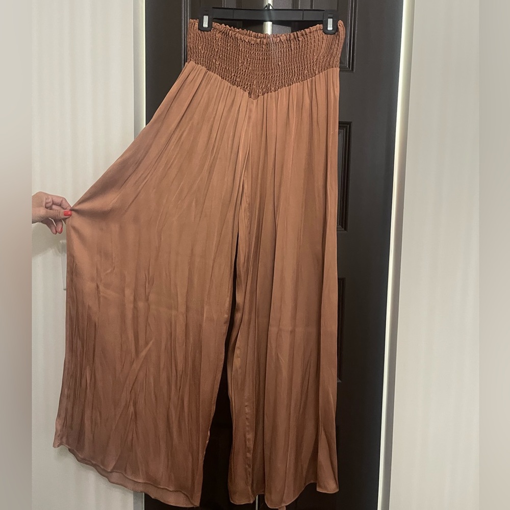 ZARA - copper silk wide legged pants - worn handful of times -great condition